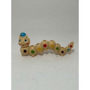 Vintage Smiling Caterpillar Plastic Toy Hong Kong Polka Dot Desk Organizer Hat
